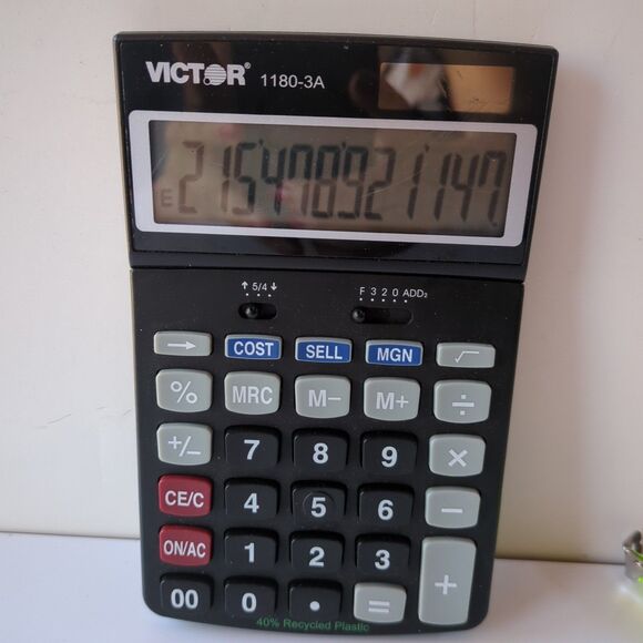 Extra Large 12 Digit Desktop Calculator with‎ Adjustable Tilt LCD Solar Power - Picture 2 of 12